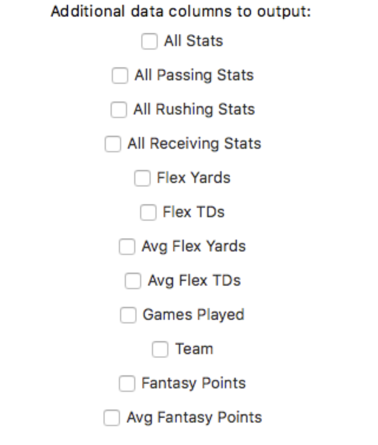 Fantasy Crunch Parameters